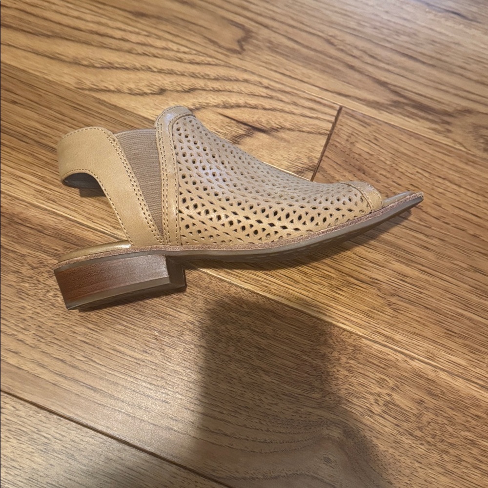 Söfft Tan Perforated Leather Slingback Clogs - Picture 3 of 3